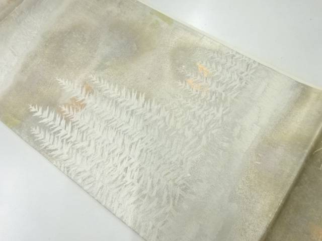 湖畔模様織出し袋帯(材料)【アンティーク】【中古】【着】 宗sou