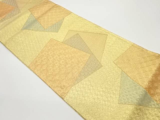 九百佐賀錦重ね色紙に菱模様織出し袋帯【中古】【着】 宗sou