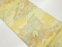 本佐賀錦九百錦花車に孔雀・几帳模様織出し袋帯【中古】【着】 宗sou
