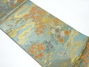 紅葉に草花・屋敷風景模様織出し袋帯【中古】【着】 宗sou