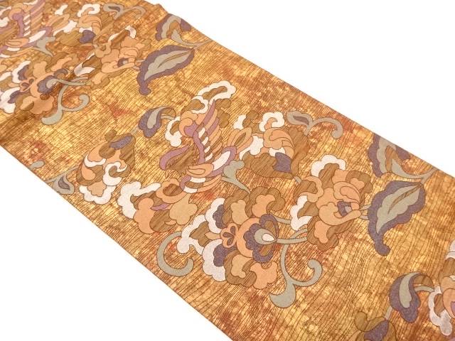 花鳥模様織出し袋帯【中古】【着】 宗sou