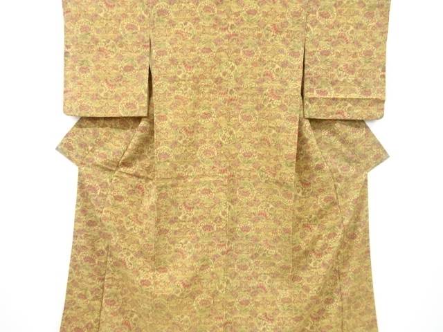 唐花模様小紋着物【中古】【着】 宗sou(4)