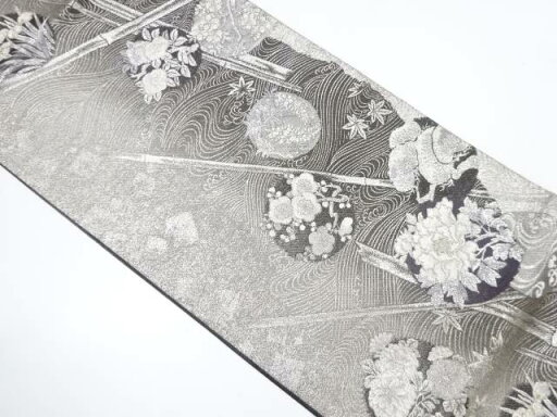 流水琳派花の丸紋織出し袋帯(材料)【アンティーク】【中古】【着】 宗sou 流水琳派花の丸紋織出し袋帯(材料)【アンティーク】【中古】【着】 宗sou