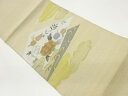 砂子綴れ菱に花々模様織出し名古屋帯【中古】【着】 宗sou