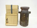 備前焼 吉信栄山造 耳付花入【中古】【道】 宗sou