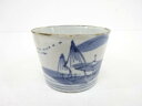 古伊万里 染付 柳山水蕎麦猪口【中古】【道】 宗sou