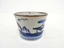 古伊万里 染付 柳山水蕎麦猪口【中古】【道】 宗sou