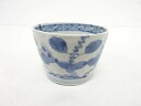 古伊万里 染付 唐草蕎麦猪口【中古】【道】 宗sou