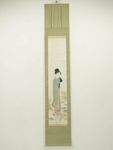 小早川清筆 立美人 肉筆紙本掛軸(保護箱・二重箱)【中古】【道】 宗sou