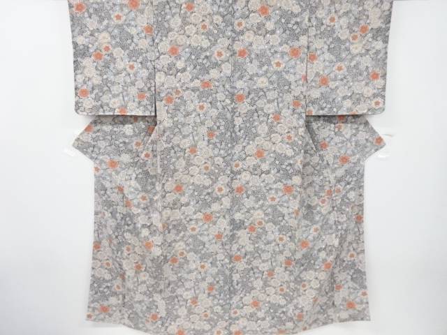 枝花模様小紋着物【中古】【着】 宗sou