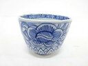 古伊万里 染付 線描き花唐草蕎麦猪口【中古】【道】 宗sou