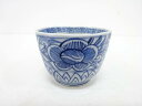 古伊万里 染付 線描き花唐草蕎麦猪口【中古】【道】 宗sou