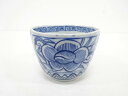 古伊万里 染付 線描き花唐草蕎麦猪口【中古】【道】 宗sou