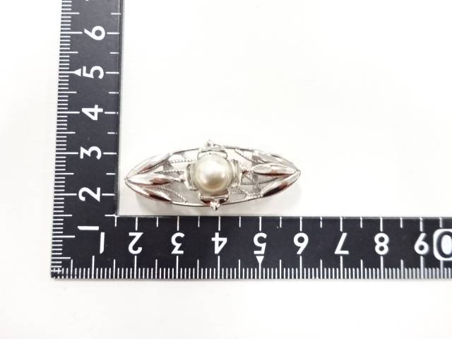 パール 帯留め【アンティーク】【中古】【着】 宗sou
