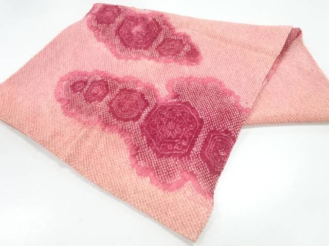 本総絞り亀甲に花模様ショール【リサイクル】【中古】【着】 宗sou