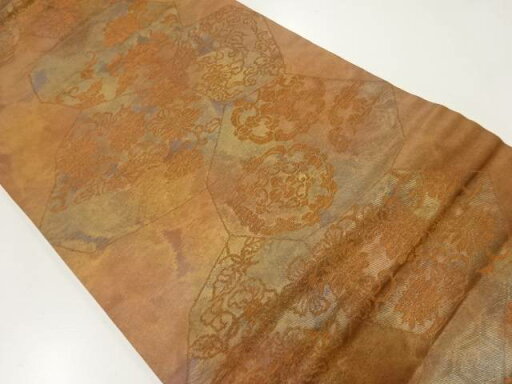 石畳に花唐草模様織出し名古屋帯【リサイクル】【中古】【着】 宗sou 石畳に花唐草模様織出し名古屋帯【リサイクル】【中古】【着】 宗sou