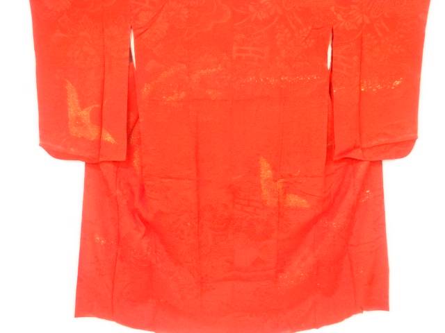 金砂子雲に鶴模様長襦袢【アンティーク】【中古】【着】 宗sou