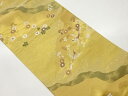 道長取り・荒波に秋草・鳥模様織出し袋帯【中古】【着】 宗sou(4)