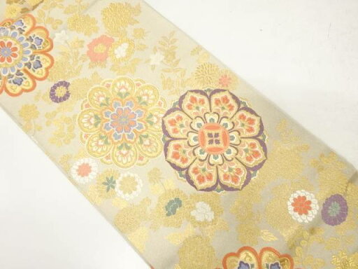 華紋に花模様織り出し袋帯【中古】【着】 宗sou 華紋に花模様織り出し袋帯【中古】【着】 宗sou