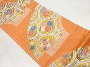 地紙に蜀江文・花々模様織出し袋帯【中古】【着】 宗sou