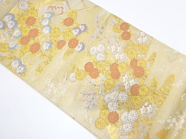 檜垣秋草文織り出し袋帯(材料)【アンティーク】【中古】【着】 宗sou