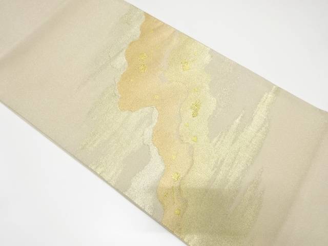 霞に箔散らし模様織り出し袋帯【中古】【着】 宗sou