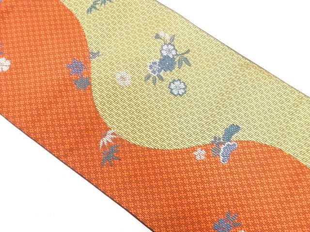 本場筑前博多　桜に松竹梅模様織り出し名古屋帯【中古】【着】 宗sou