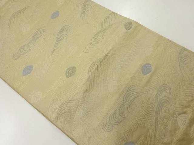 波に桐模様織出し袋帯(材料)【アンティーク】【中古】【着】 宗sou