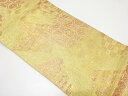 色紙に花兎・荒磯模様織り出し袋帯【中古】【着】 宗sou