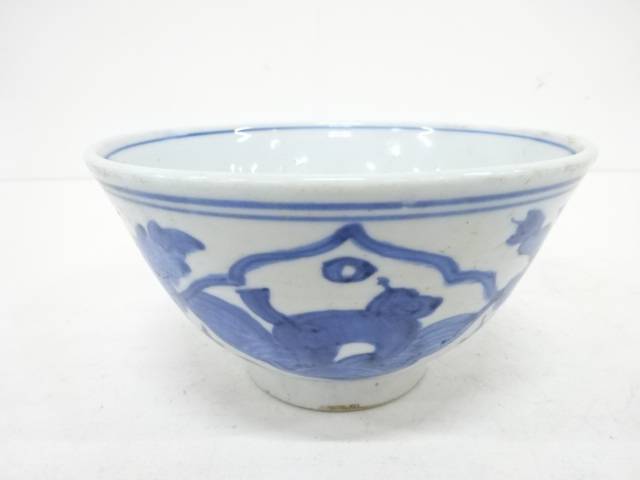 古物　染付　花　鉢【中古】【道】 宗sou
