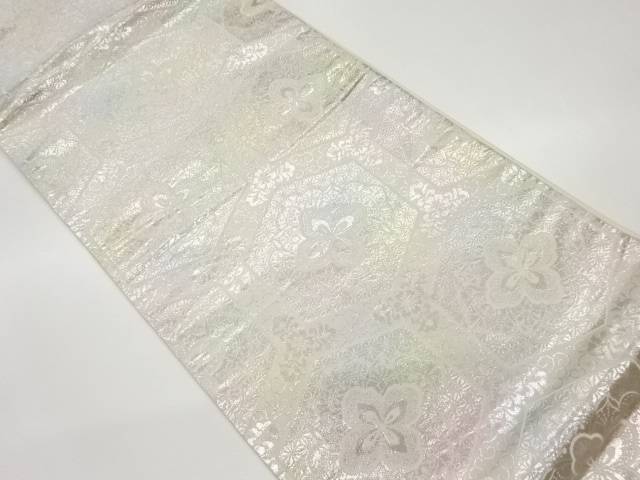 亀甲に花菱・花唐草模様織出し袋帯【中古】【着】 宗sou(4)