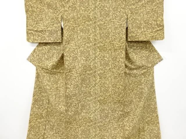 抽象家屋に草花・人物模様上代紬着物【リサイクル】【中古】【着】 宗sou(4)