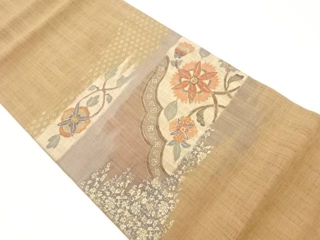 すくい織 金彩 花唐草模様織り出し刺繍袋帯【中古】【着】 宗sou