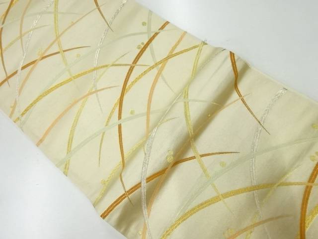 露芝模様織出し袋帯（材料）【アンティーク】【中古】【着】 宗sou