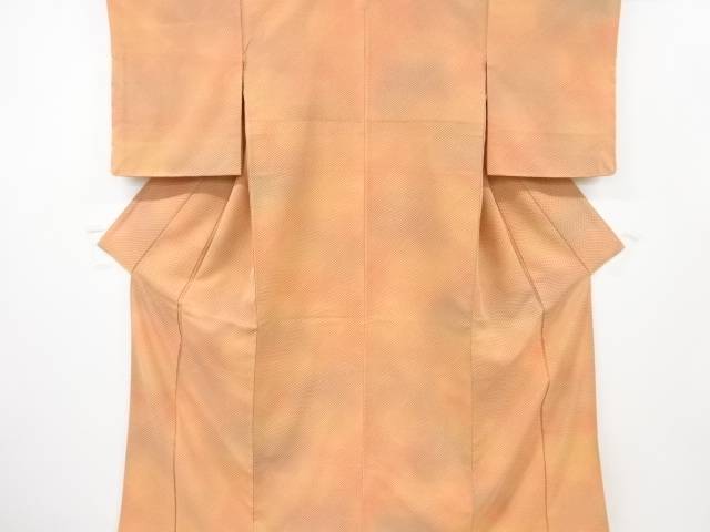 疋田模様織り出し暈し一つ紋色無地着物【中古】【着】 宗sou