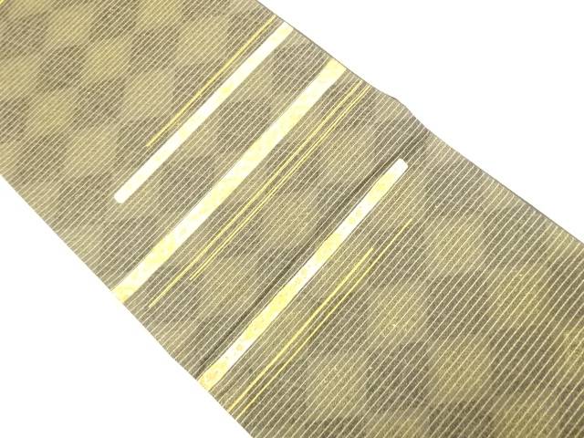 未使用品 横段に花菱・花模様織り出し袋帯【着】 宗sou【spoff】