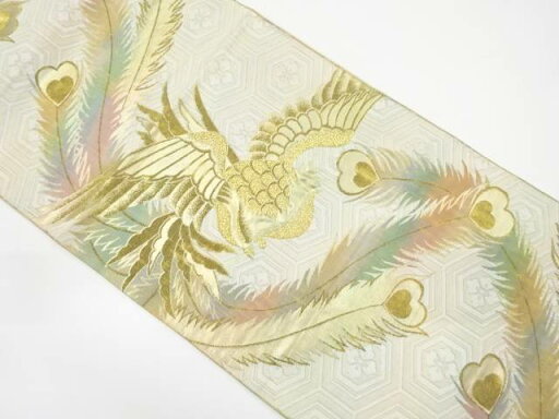 鳳凰模様織り出し袋帯(材料)【アンティーク】【中古】【着】 宗sou 鳳凰模様織り出し袋帯(材料)【アンティーク】【中古】【着】 宗sou