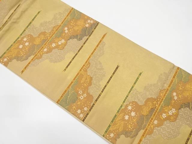 道長取りに花・古典柄織り出し袋帯【中古】【着】 宗sou(4)