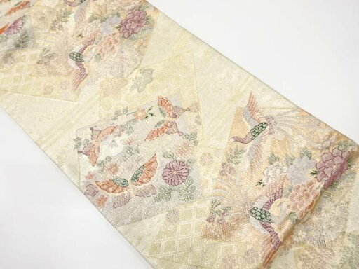 佐賀錦 花蝶招宴文織り出し袋帯【中古】【着】 宗sou 佐賀錦 花蝶招宴文織り出し袋帯【中古】【着】 宗sou