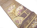 帝王紫 春秋華映文様織り出し袋帯【中古】【着】 宗sou