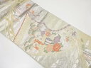 佐賀錦 几帳に鴛鴦・御所車模様織り出し袋帯【中古】【着】 宗sou