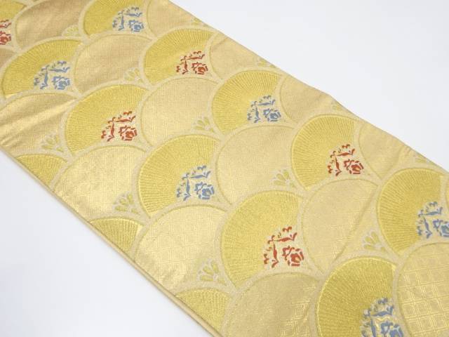 佐賀錦 花青海波模様織り出し袋帯(材料)【アンティーク】【中古】【着】 宗sou
