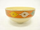 作家物 金彩色絵 菊 茶碗【中古】【道】 宗sou