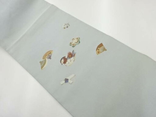鴛鴦に扇子・小槌模様名古屋帯【中古】【着】 宗sou 鴛鴦に扇子・小槌模様名古屋帯【中古】【着】 宗sou