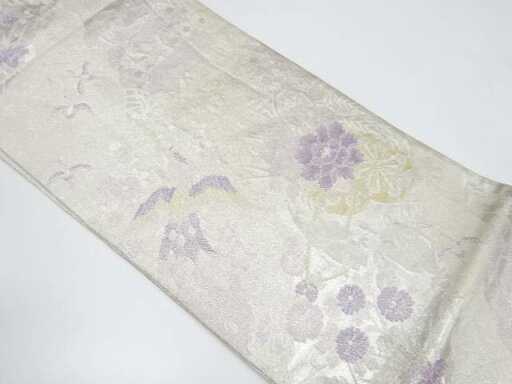 孔雀に花車模様織り出し袋帯【中古】【着】 宗sou 孔雀に花車模様織り出し袋帯【中古】【着】 宗sou