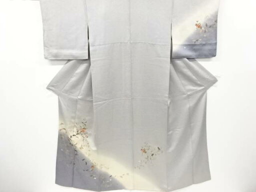 箔置き 扇に菊萩模様刺繍訪問着【リサイクル】【中古】【着】 宗sou 箔置き 扇に菊萩模様刺繍訪問着【リサイクル】【中古】【着】 宗sou