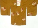 絵皿に草花模様織り出し道行コート【大正ロマン】【中古】【着】 宗sou