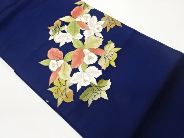 花葉模様織出し名古屋帯【中古】【着】 宗sou