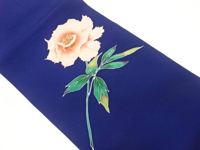 塩瀬金彩手描き花葉模様名古屋帯【中古】【着】 宗sou