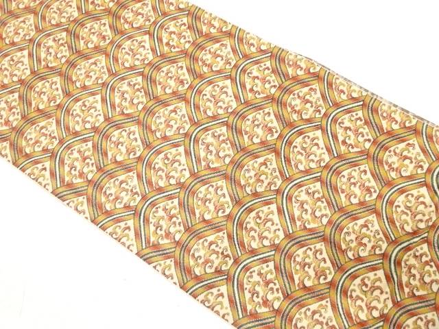荒波模様織り出し名古屋帯【中古】【着】 宗sou